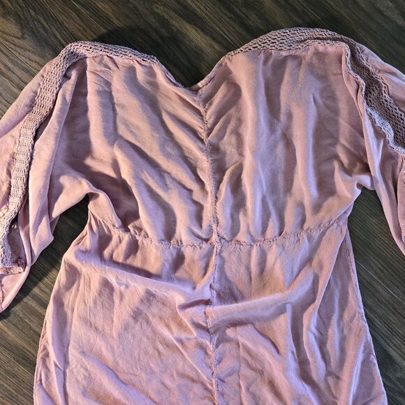 BOHO ME Mauve 70's/Bohemian/Hippie Chic Tunic Top SIZE XL - Picture 7 of 7